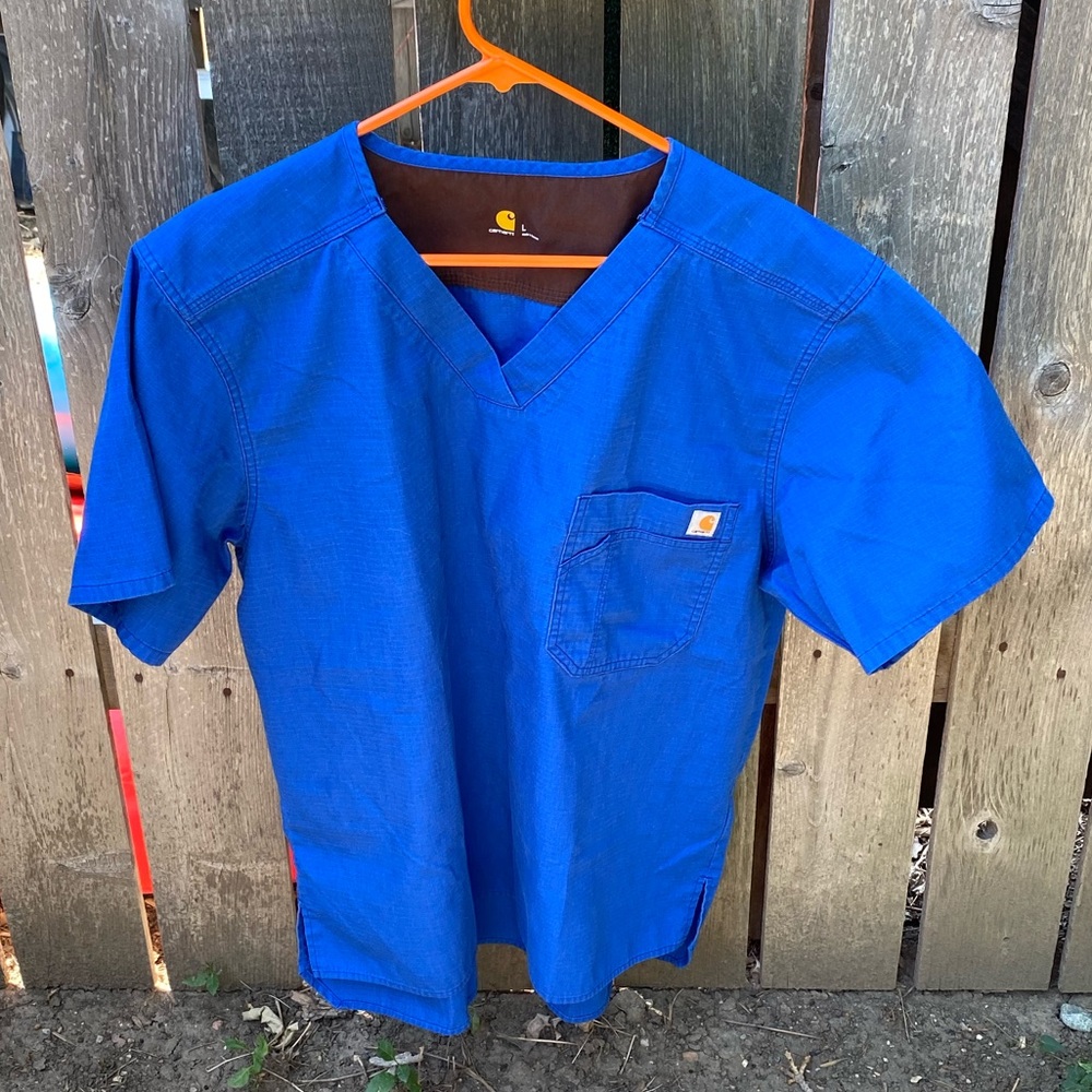 Carhartt Scrubs Short Sleeve Top L Blue